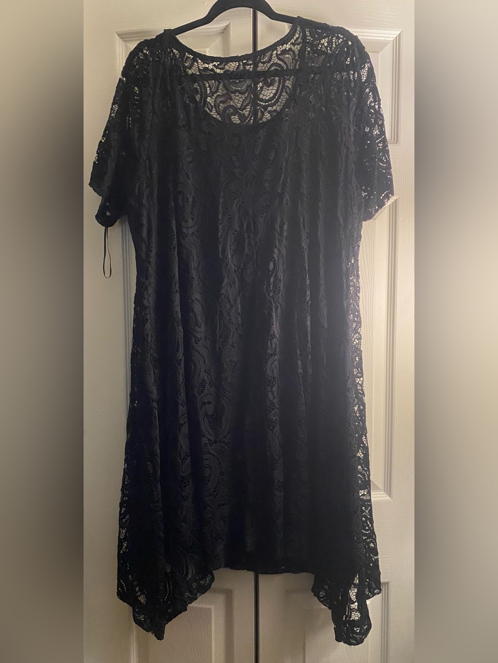 Lane Bryant Black Lace Dress with Short Sleeves